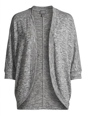New York & Company Soho Open-Front Heather Gray Cardigan